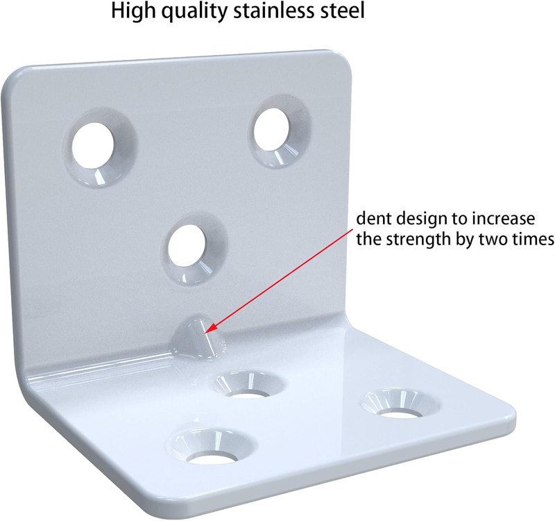 White Stainless Steel Corner Bracket,Joint Right Angle Bracket,L Shape Heavy Dut gallery