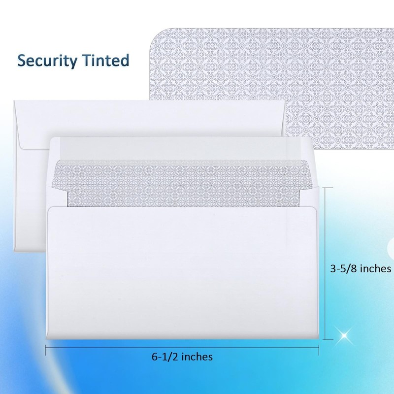 1000 Pack #6-3/4 Security Envelopes Self Seal - 3-5/8 x 6-1/2 Inch White Busi... gallery