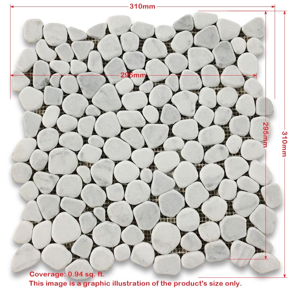 P66T Non Slip Shower Floor Tile Tumbled Emperador Beige Marble Pebblestone gallery