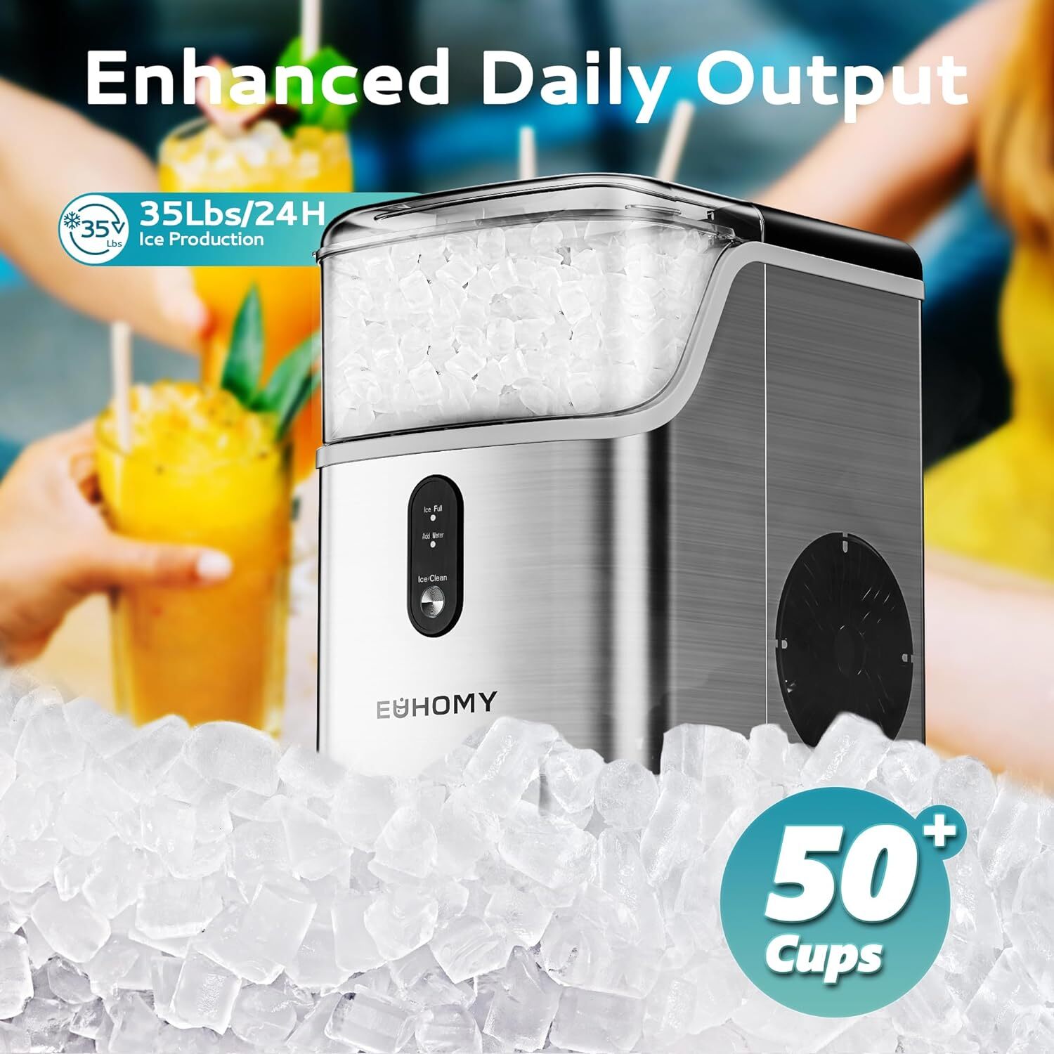 Nugget Ice Makers Countertop, Pebble Ice Maker Machine with 35lbs/24H gallery