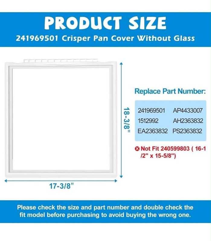 Refrigerator Shelf Frame Compatible with Frigidaire 241969501 Crisper Drawer Pan gallery