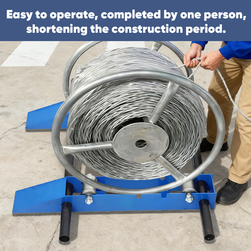 Heavy Duty Cable Drum Roller Stand Cable Reel Dispenser for reels 11.8-47.2in OD gallery