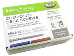 Trex Hideaway Composite Deck Screws Pebble Gray 10×2-1/2 75 Count
