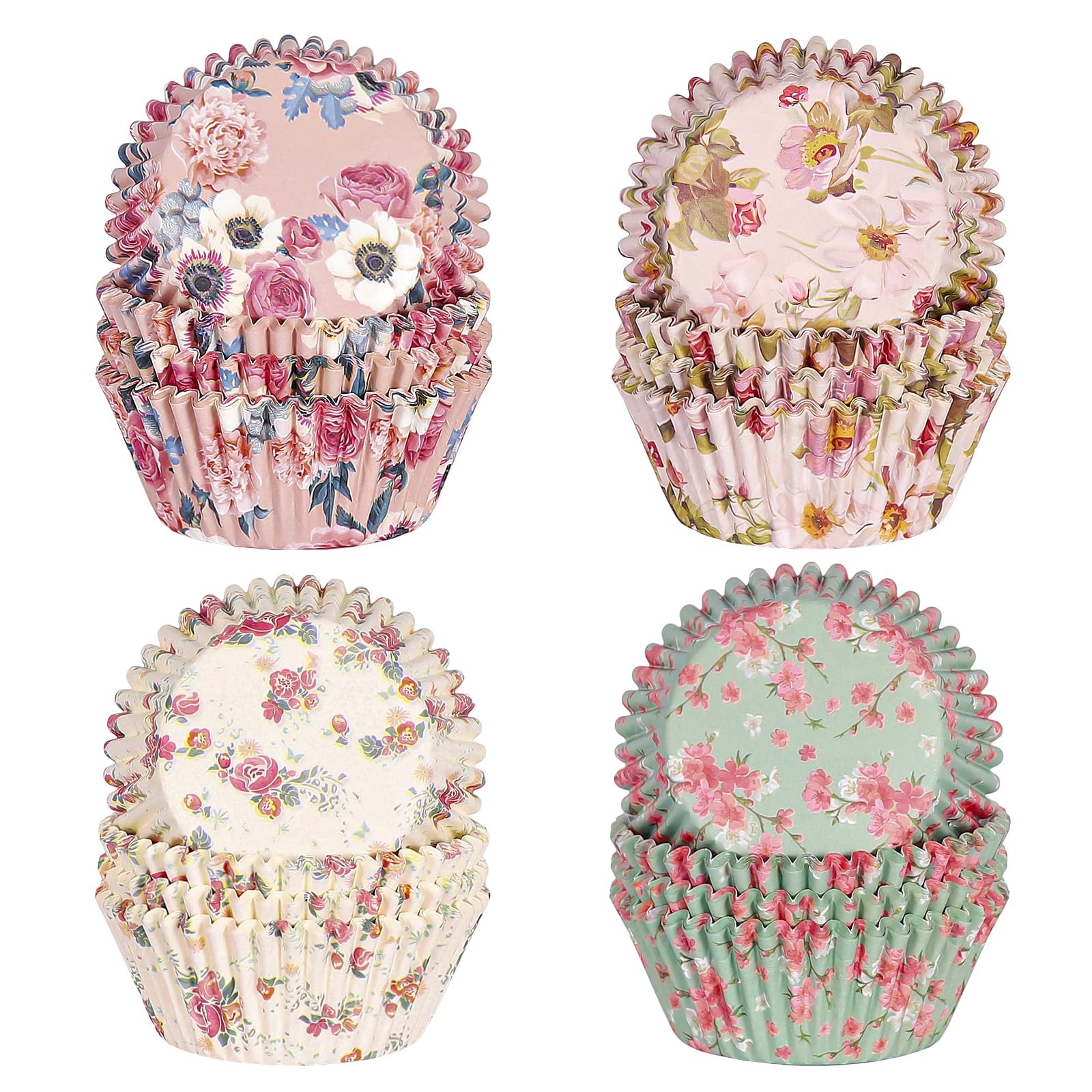 Floral Standard Cupcake Liners 400 Count Paper Baking Cups Disposable Cupcake... gallery
