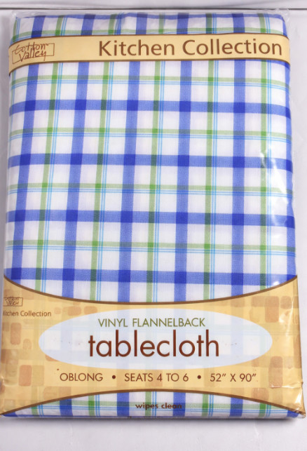 Vinyl Flannel Back Tablecloth 52x90 Oblong Wipe Clean Kitchen Dining 4-6 Seat gallery