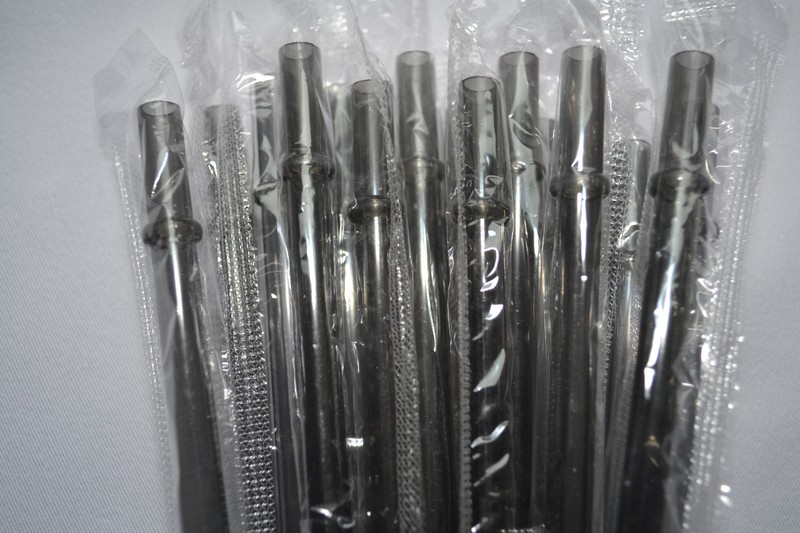 Reusable Straws Clear Solid Colors Plastic Acrylic 9” with Rings BPA Free Sealed gallery