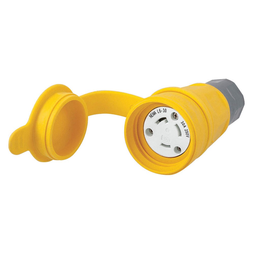 HUBBELL HBL29W48 WT LckCon,Strt;30 A;Yellow,Elstmr,L6-30R 39AW54 gallery