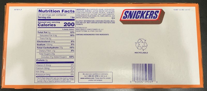 24 Snickers 1.41oz Pecan Chocolate Candy Bars Share Size Bulk Snack BULK gallery