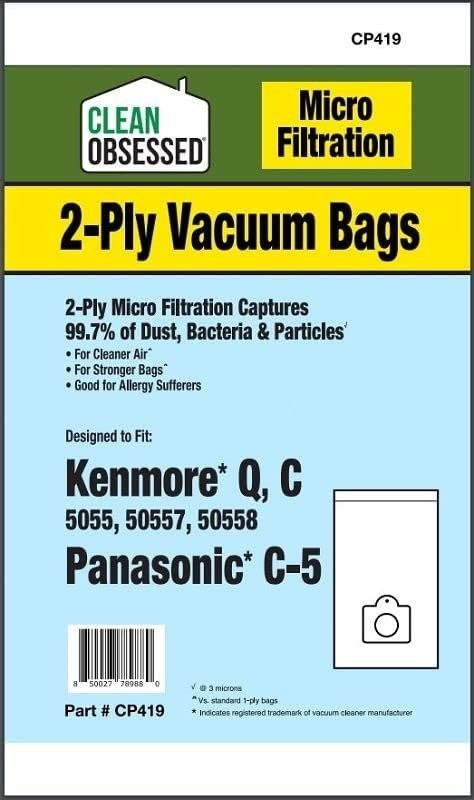 Micro Vacuum Bags Fits Kenmore Canister C/Q 50555, 50557, 50558 & Panasonic gallery