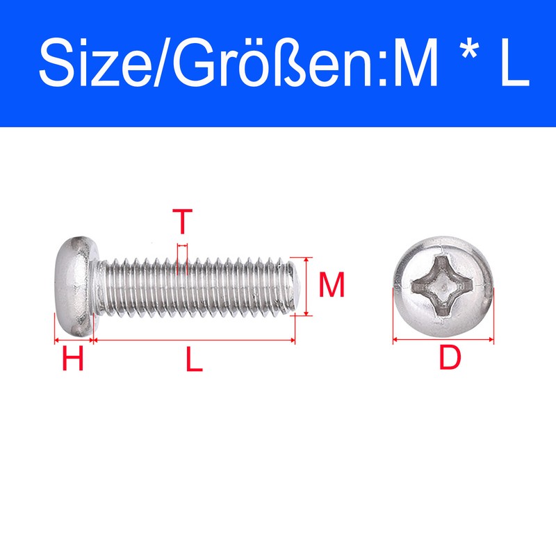 M3.5 A2 Stainless Pozi Pan Head Machine Screws Posi Pozidrive Screw Din 7985 gallery