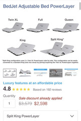 BedJet Adjustable Bed PowerLayer Electric Bed Base with Remote King / CalKing