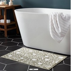 Threshold Performance Plus Bath Rug Green Floral 20 X 30 New With Tags