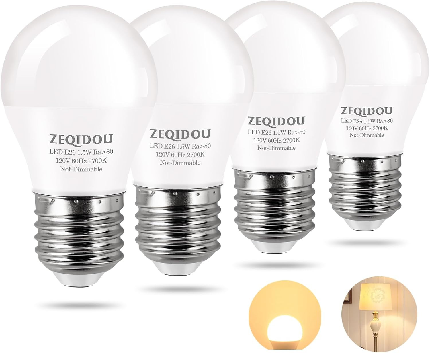 Low Watt LED Light Bulbs 1.5W Equivalent 10W 15W 20W Warm White 1.5w Pack-4 gallery
