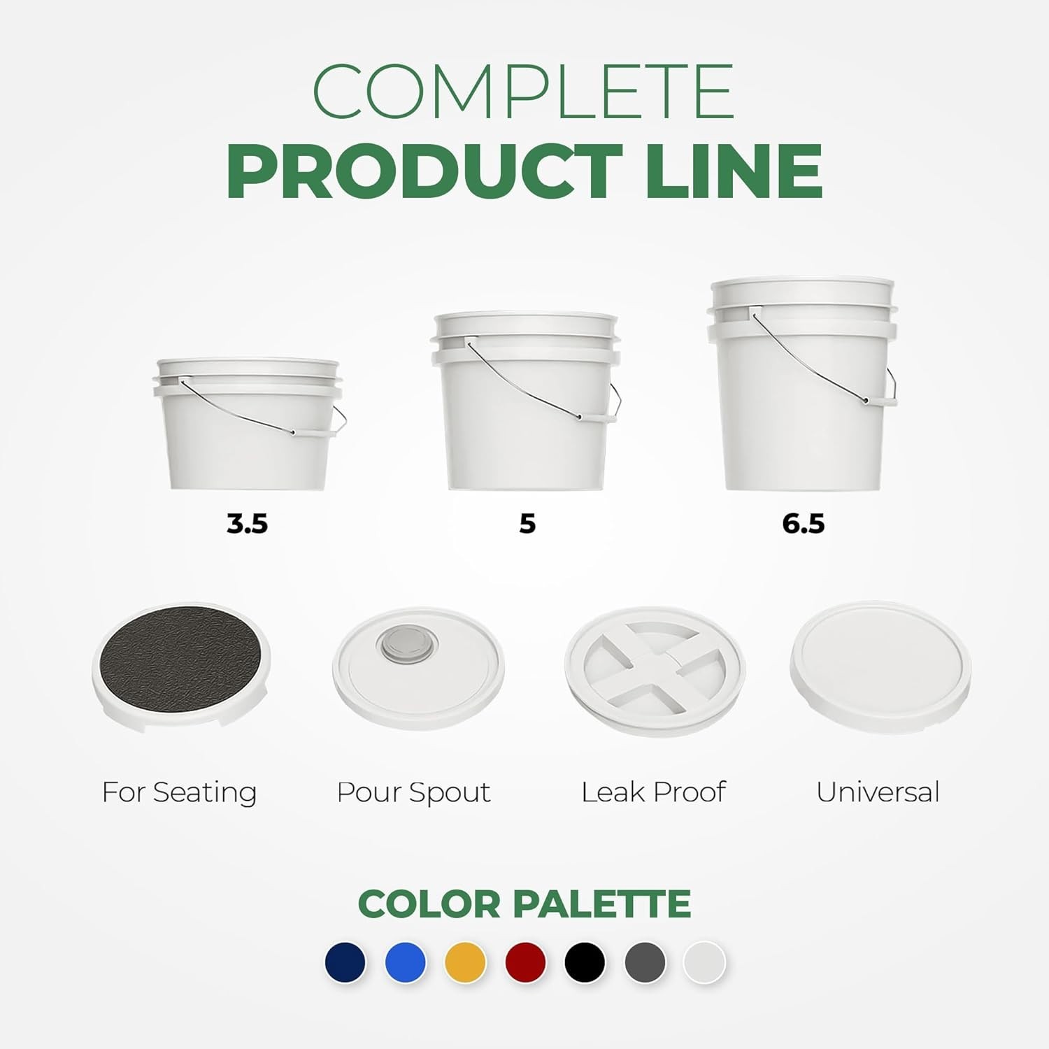 EconoHome 5-Gallon White Bucket Pail Container BPA Free 5 PACK gallery
