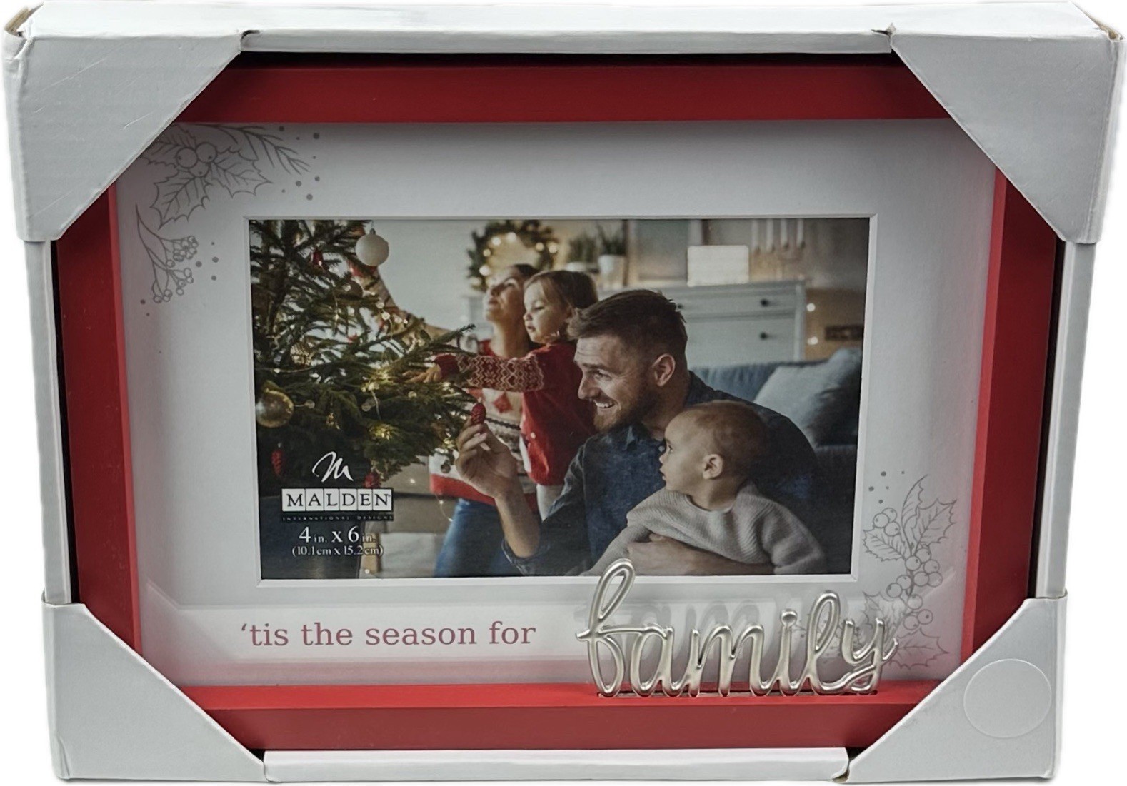 Malden Picture Photo Frame Red White Silver Metal 4x6 In Rectangle Shape Family gallery