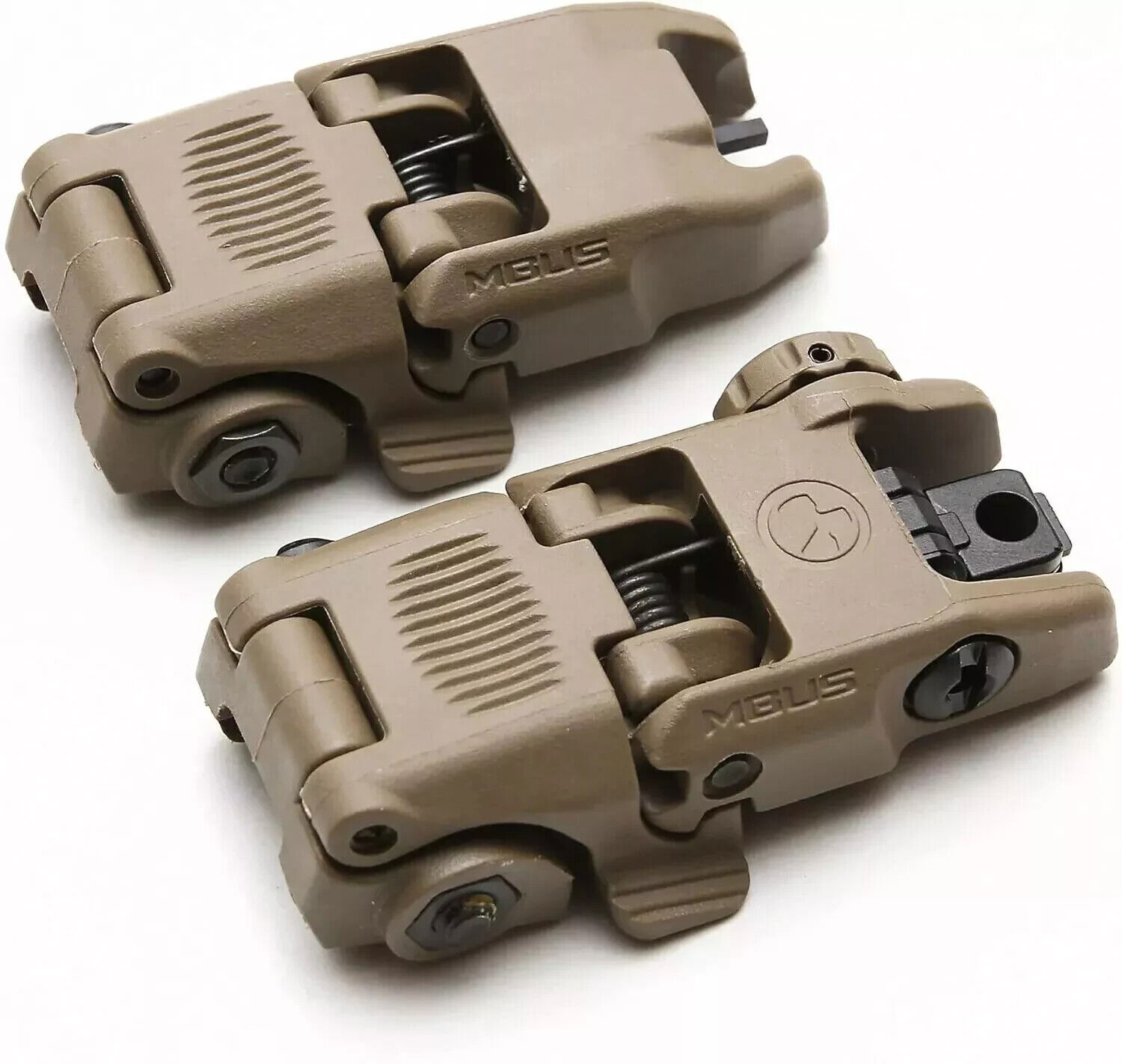 Gen II Flip Up Sights Front & Rear Polymer 20mm Picatinny Mount Brown -US STOCK gallery