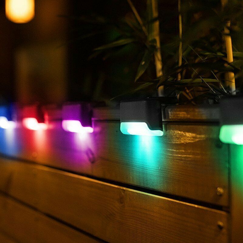 16Pcs Solar Pool Side Lights Color Changing Deck Lights Outdoor LED Step Lamp gallery