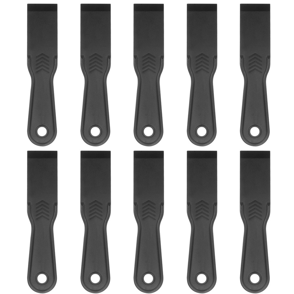 10pcs Putty Scraper 1.5" Width 6mm Thin Flexible Plastic Putty Knife Black