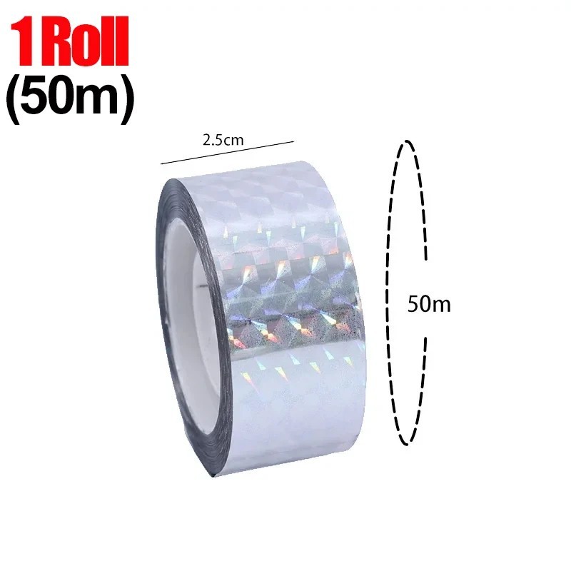 Scare Bird Deterrent Reflective Repellent Tape 150-350FT Woodpecker Geese Garden gallery