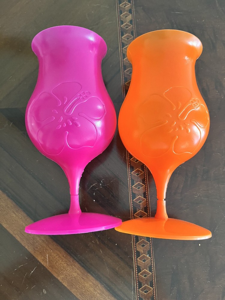 NEW 2Pc Set High Quality Plastic Wine Goblet Cocktail Champagne Cold Drink Cups
