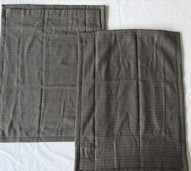 Ralph Lauren Pair Wool Blend Herringbone Pillow Shams 22x28 Brown Beige Designer gallery