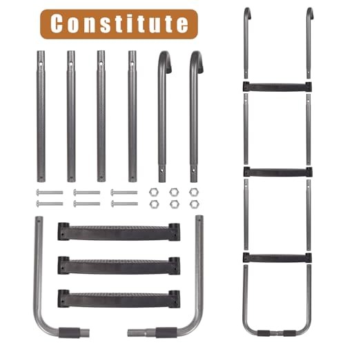 Trampoline Ladder 2/3 Steps, Trampoline Steps with Wide Steps, Skid 3-Step gallery