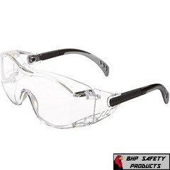 Clear Safety Goggles over Glasses Work Lab Outdoor Eye Protection Cover2 1/Pair