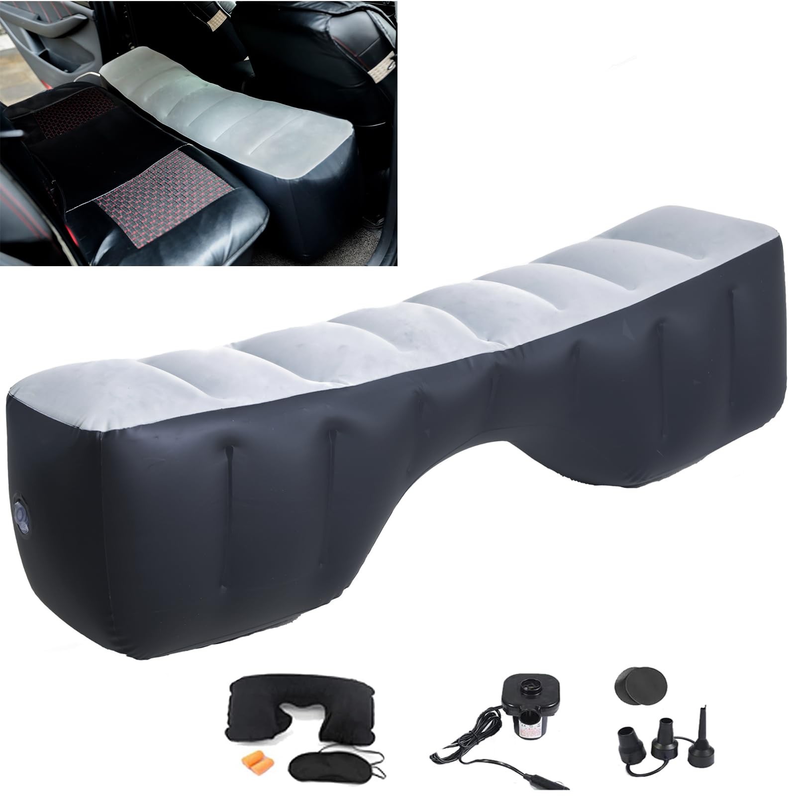 Inflatable Car Air Mattress with Pump - Portable Back Seat Bed for SUV Camping gallery