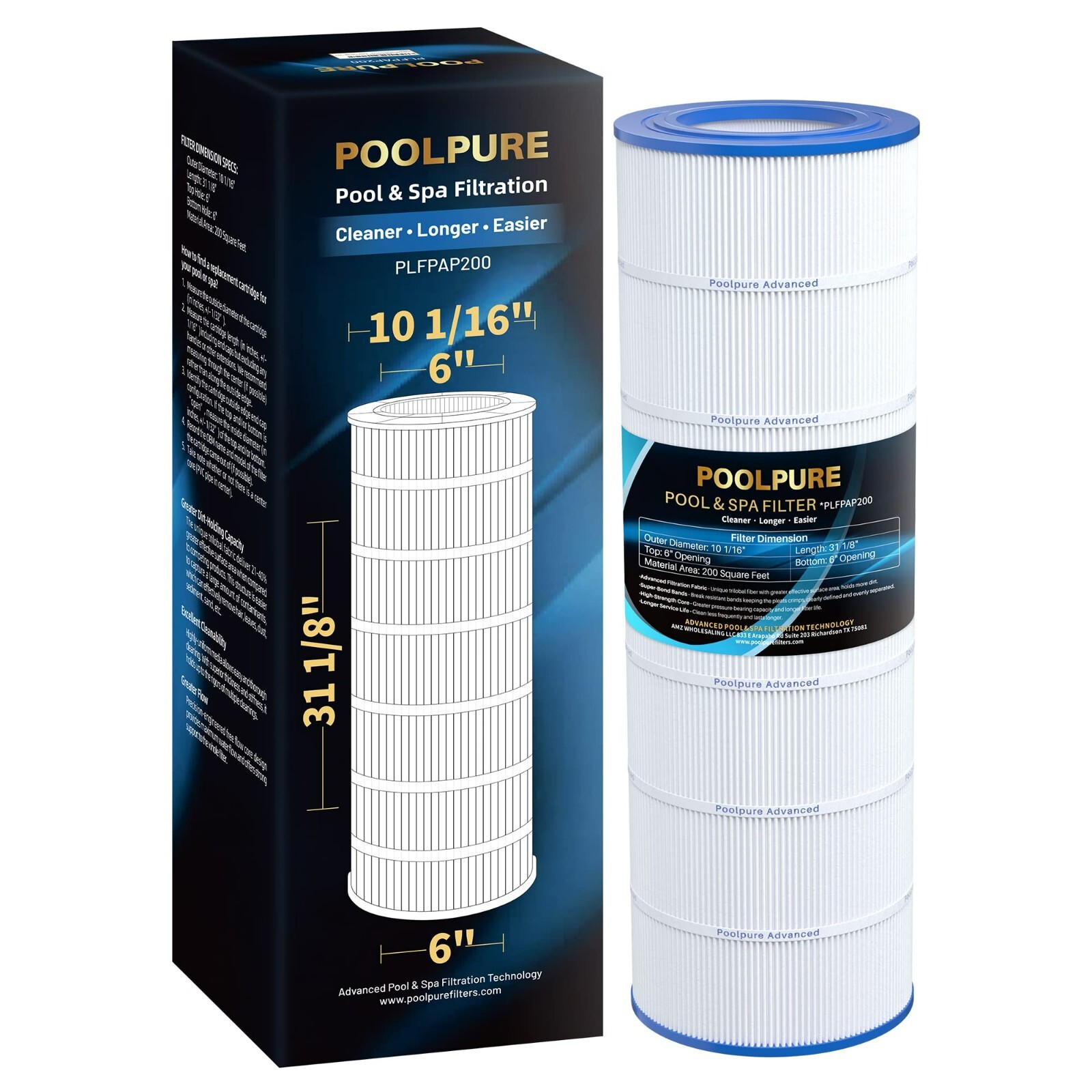 POOLPURE PAP200 Pool Filter Replaces Pentair Clean and Clear 200, CC200, C-9419 gallery