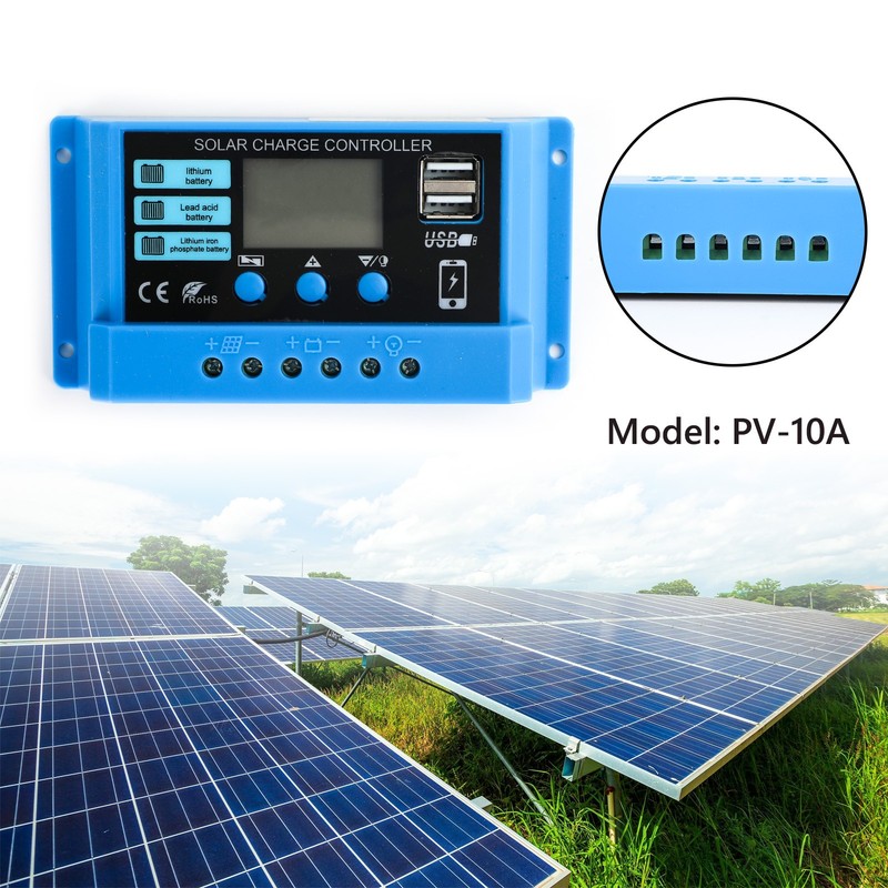 10A PWM Solar Charge Controller PV Regulator For Lifepo4 Lead Acid Gel # gallery