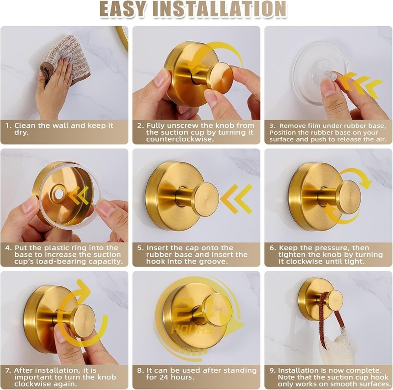 GMOX Removable Suction Hooks No-Drill Rustproof Waterproof Shower Hooks for Wall gallery