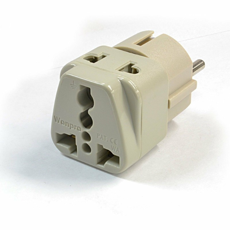 OREI European Power Adapter Plug, Perfect for Travel To Europe Type E/F - Beige gallery