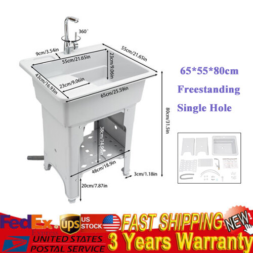 Utility Sink Laundry Tub with Faucet & Basement for Laundry Room Garage or Shop gallery