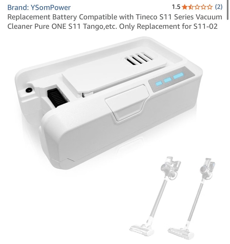 Replacement Battery Compatible with Tineco S11 Series Vacuum Cleaner Pure