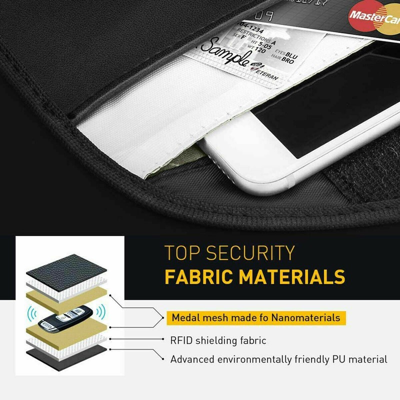 5PCS Faraday Bag RFID Signal Blocking Shielding Pouch Case For Phone Car Key FOB gallery
