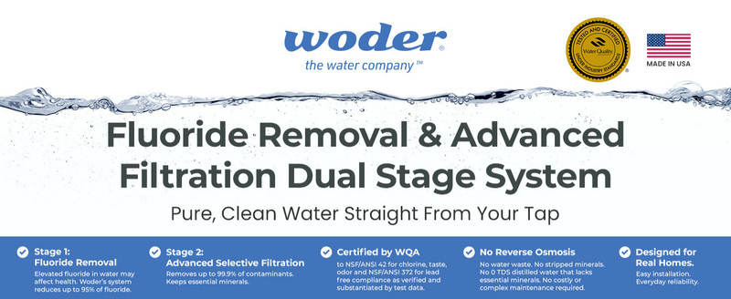 Woder Dual Stage Under Sink Water Filter, Up to 95% Fluoride Removal gallery