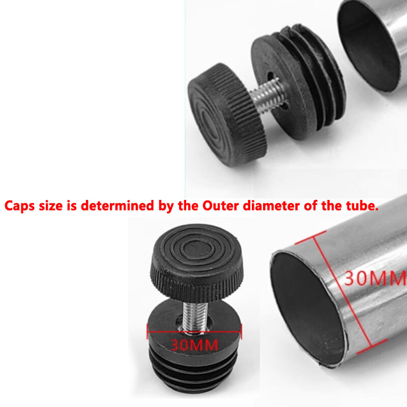 Height-Adjustable Table Feet Pads M6 M8 Tube Inserts End Cap Levelling Desk Feet gallery