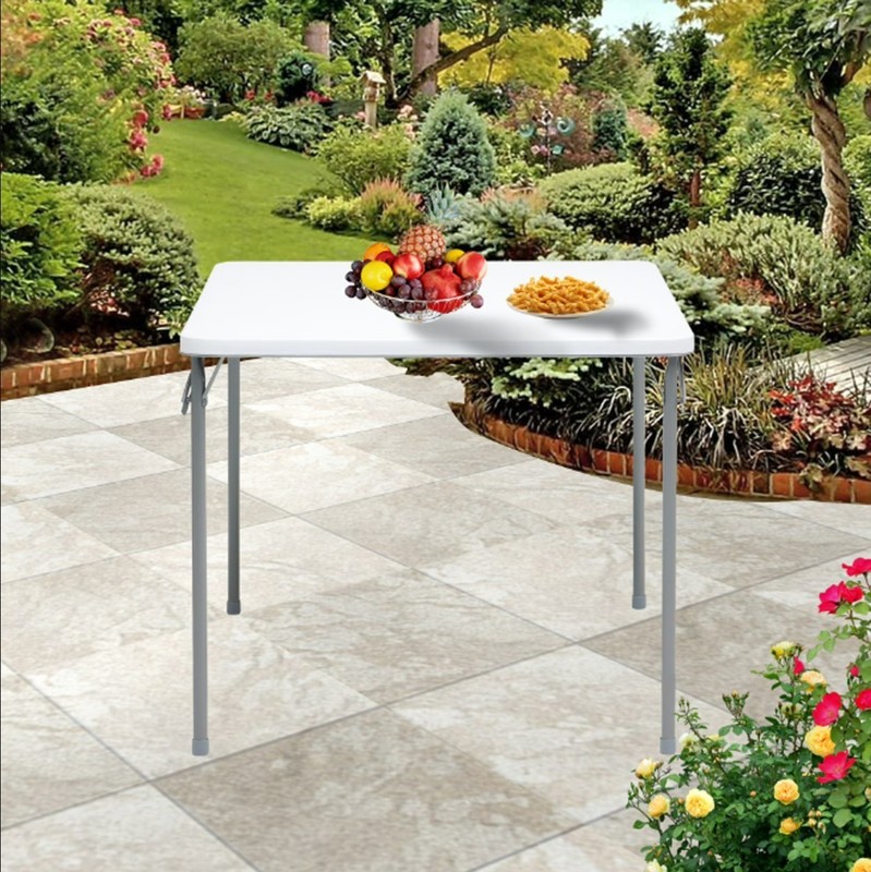 Mainstays 34" Fixed Table Top Folding Legs Card Table, White gallery