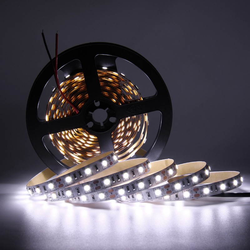 5pcs Daylight White 5M 300Leds 5050 LED Light Strip Non-Waterproof Tape Light gallery