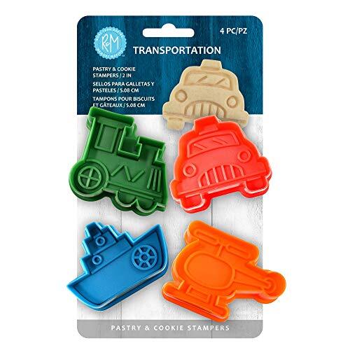 R&m Transportation Theme Cookie Cutter Stamper 4 Piece Set Assorted Colors Train gallery