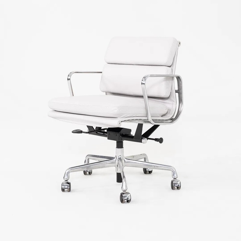 2020s Herman Miller Eames Soft Pad Management Desk Chair in Light Grey Leather gallery