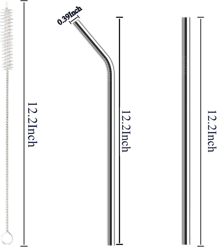 6 Pack Stainless Steel Straw Replacement 40 oz for Stanley Tumbler,3 Straight + gallery
