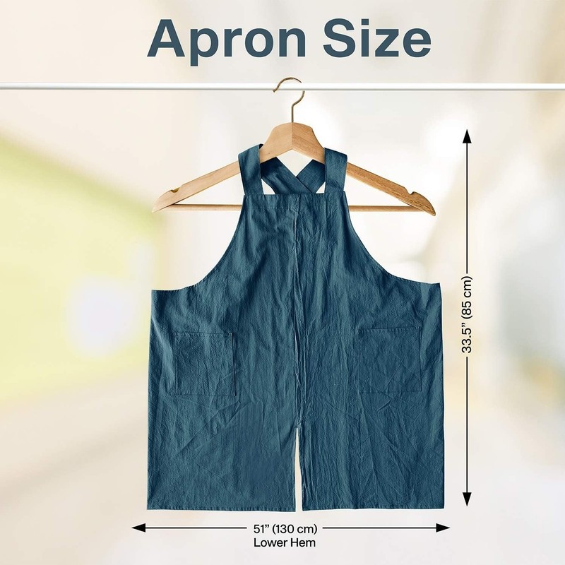 Cross Back Cotton Apron with Front Pockets for Men & Women gallery