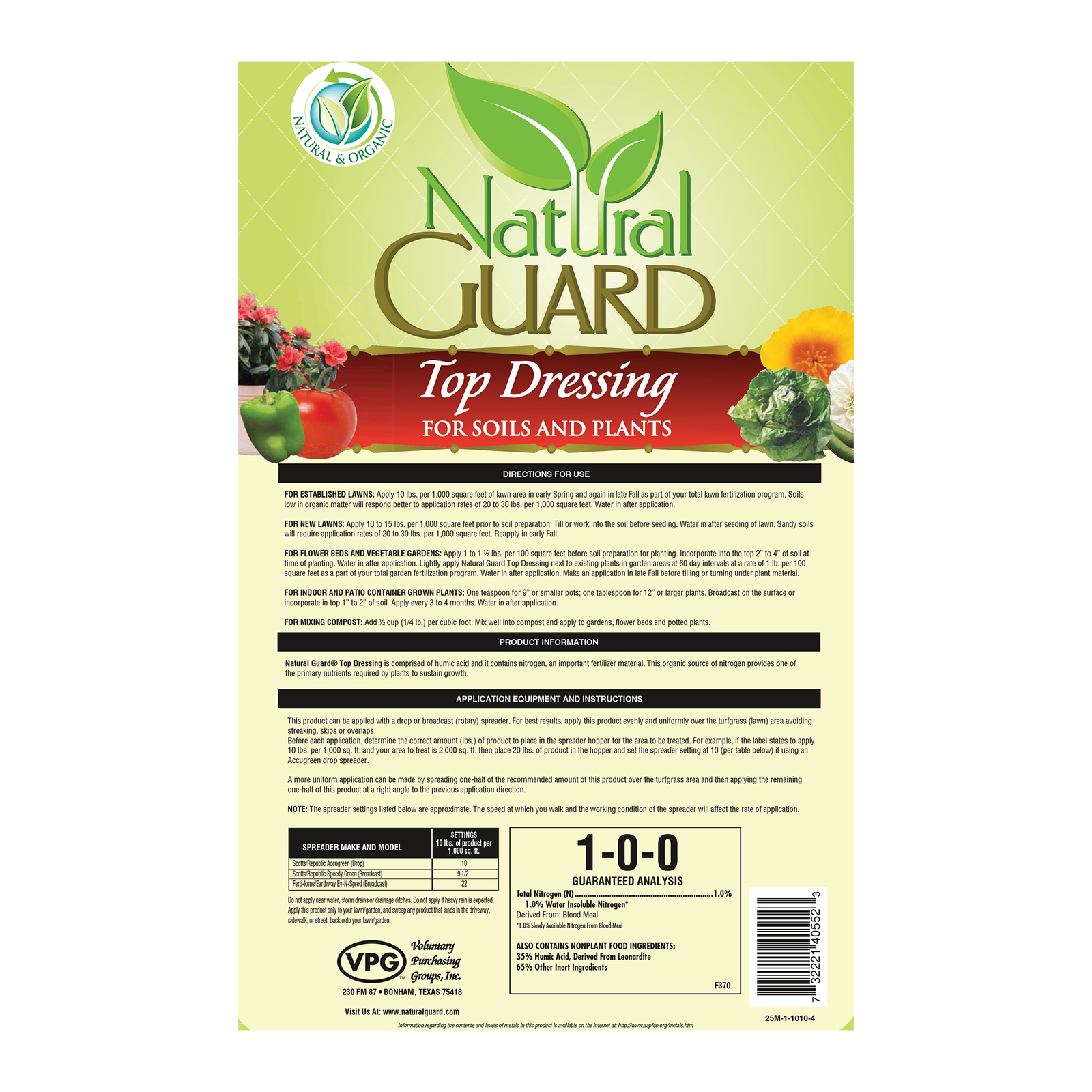 Natural Guard Organic Top Dressing For Soils and Plants, 20 Pound Bag gallery
