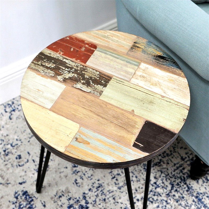 Greenage Side Table Solid Reclaimed Wood for Small Spaces Coffee Sofa End Table gallery