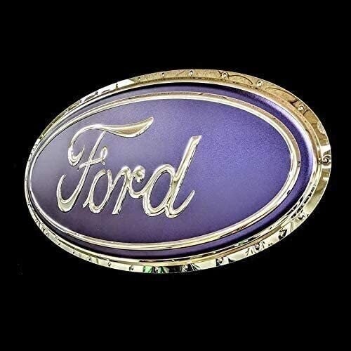Ford Oval Emblem Wall Hanging Garage Sign 38x16 inches - Blue/Chrome gallery