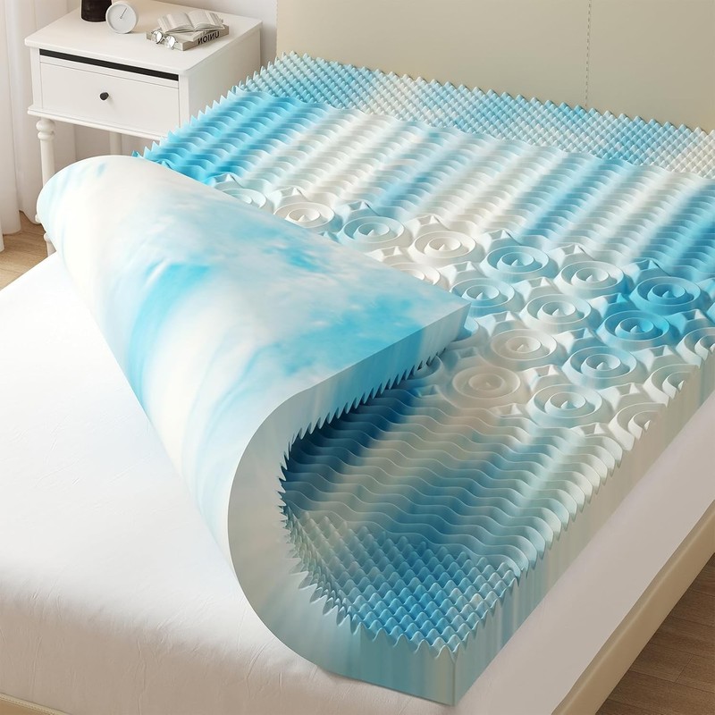 DUMOS 5-Zone Support Memory Foam Mattress Topper,Pain Relief,Cooling Gel Infused gallery