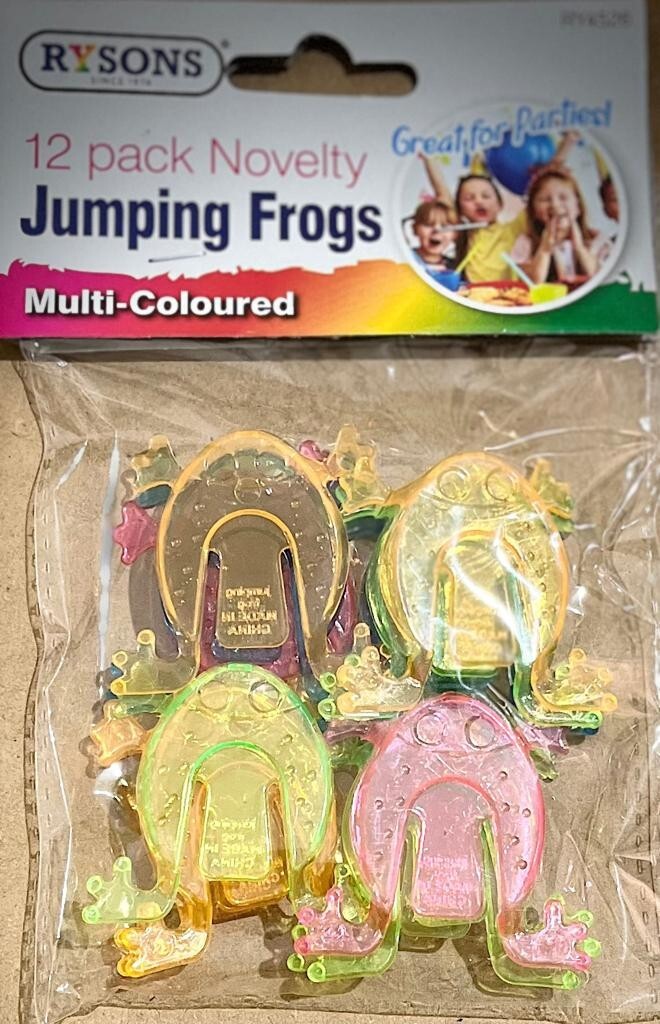 Kids 12 X Novelty Jumping Frogs Multi-coloured Toy Loot/Party Bag fillers Fun gallery