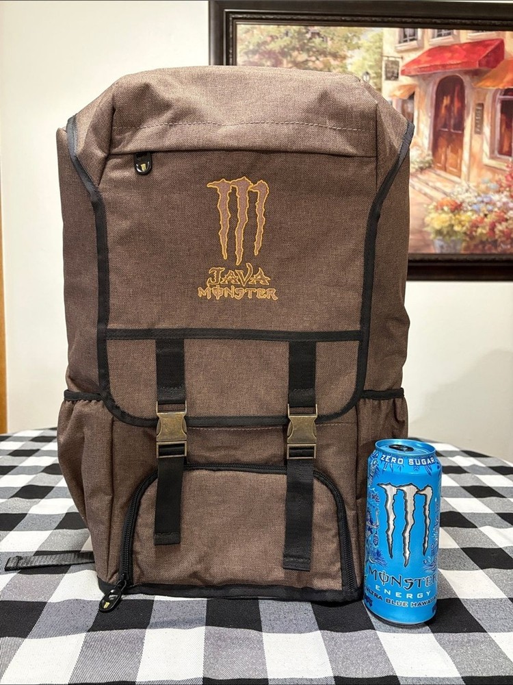 JAVA Monster Energy Premium Insulated Cooler Backpack Padded Straps Beach Hiking