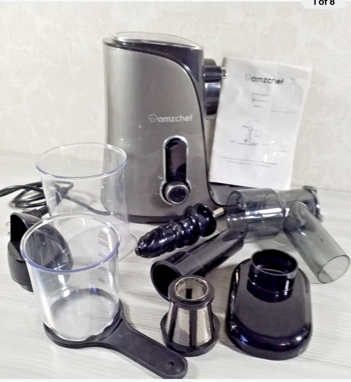 AMZCHEF Slow Masticating Juicer with Two Speed Modes Gray&Black GM3001 bk gallery